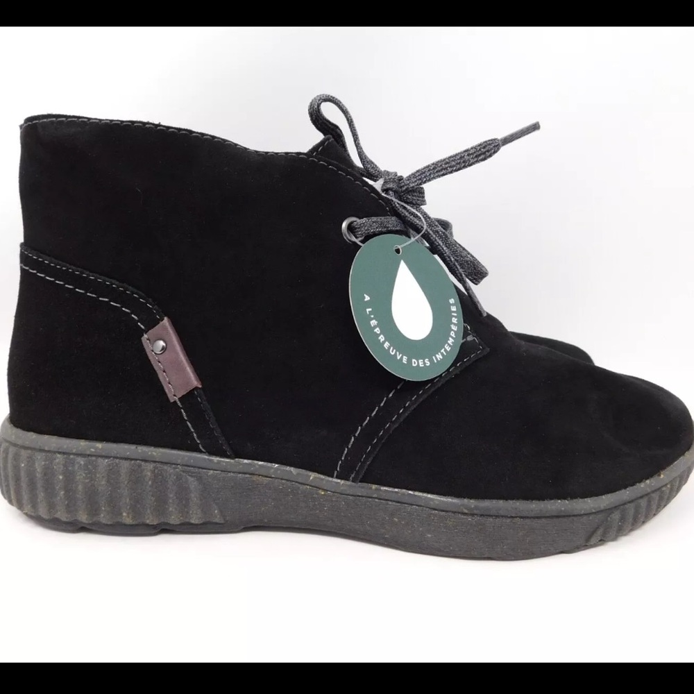 Clarks Women's Suede Boots Magnolia Charm Black Comfort Contour Cushion Size 9.5